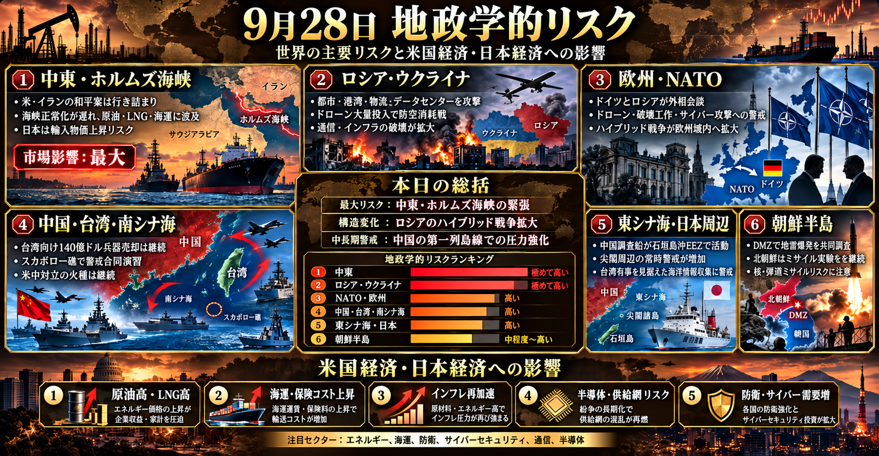 9月28日　地政学的リスク