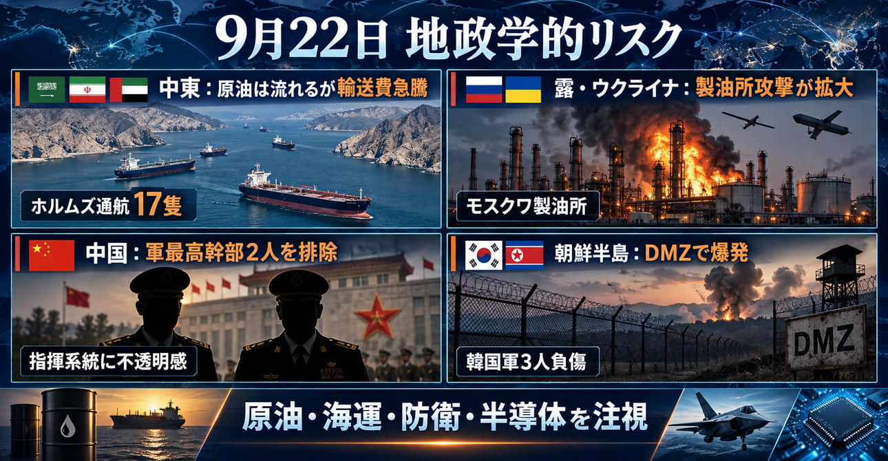 9月22日　地政学的リスク