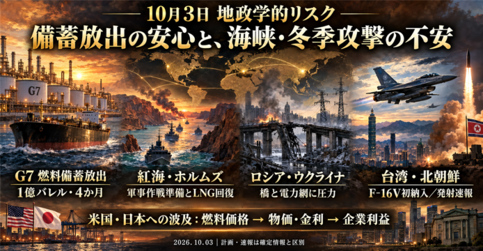 10月3日　地政学的リスク