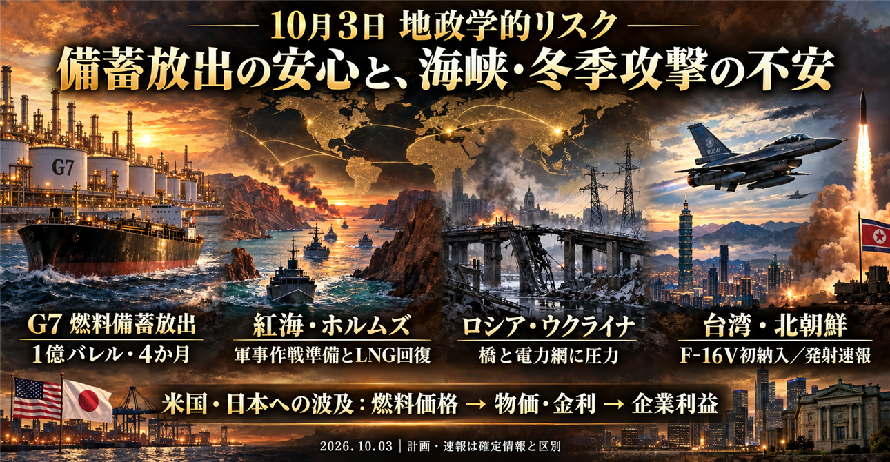10月3日　地政学的リスク