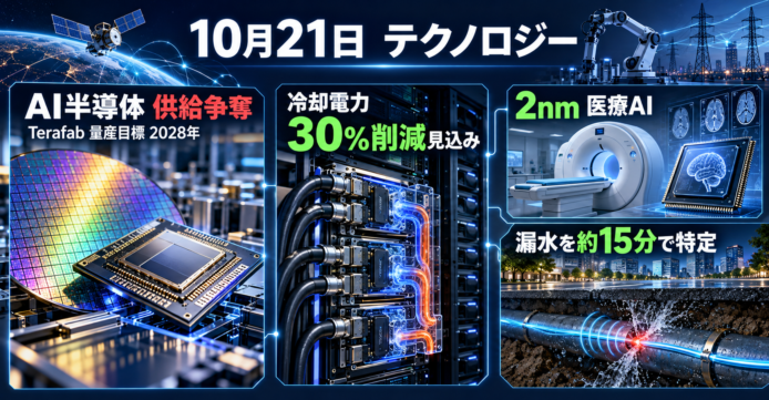 10月21日　テクノロジー｜AI半導体・冷却・医療AI、実用化競争が進む